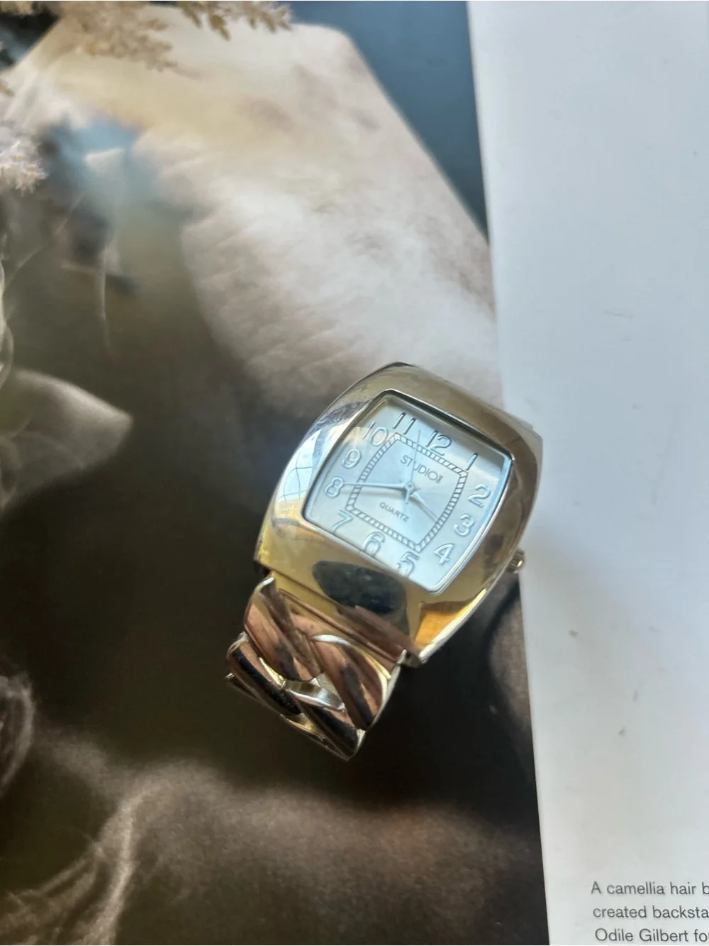 Studio 7 Silver-Tone Square Dial Women's Watch